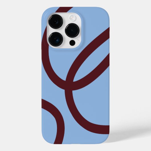 Phone Case – Burgundy Lines on Blue (Achterkant)