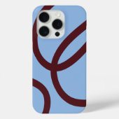 Phone Case – Burgundy Lines on Blue (Achterkant)