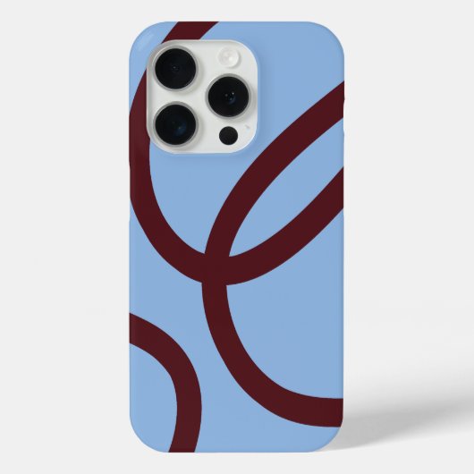 Phone Case – Burgundy Lines on Blue (Achterkant)