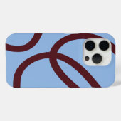 Phone Case – Burgundy Lines on Blue (Achterkant (horizontaal))