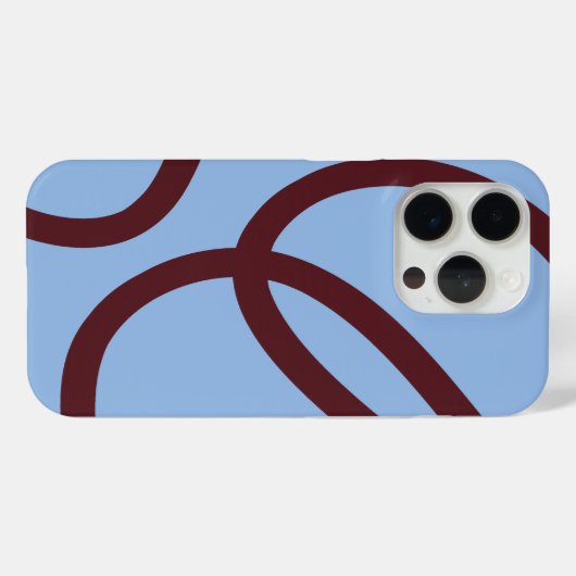 Phone Case – Burgundy Lines on Blue (Achterkant (horizontaal))