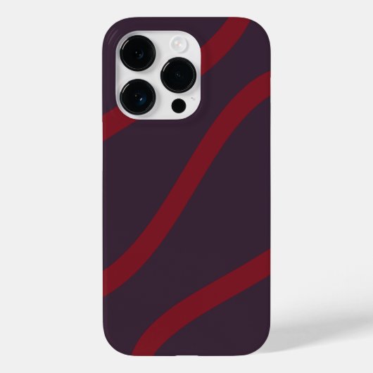 Phone Case – Burgundy Lines on Dark Violet (Achterkant)