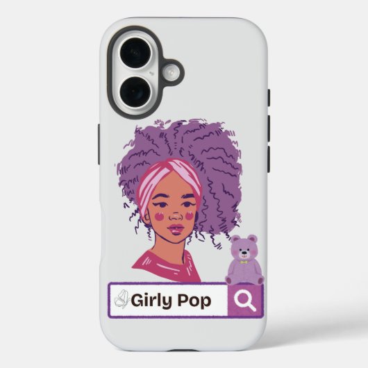 Phone case girly pop teddy bear (Achterkant)
