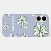 phone case periwinkle with white flowers (Achterkant (horizontaal))