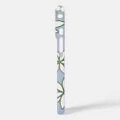 phone case periwinkle with white flowers (Achterkant / Links)