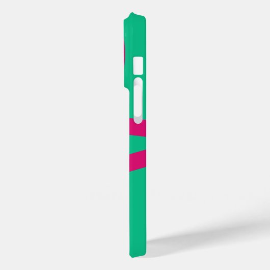 Phone Case – Pink Lines on Green (Achterkant / Links)