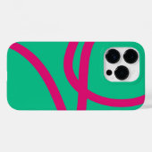 Phone Case – Pink Lines on Green (Achterkant (horizontaal))