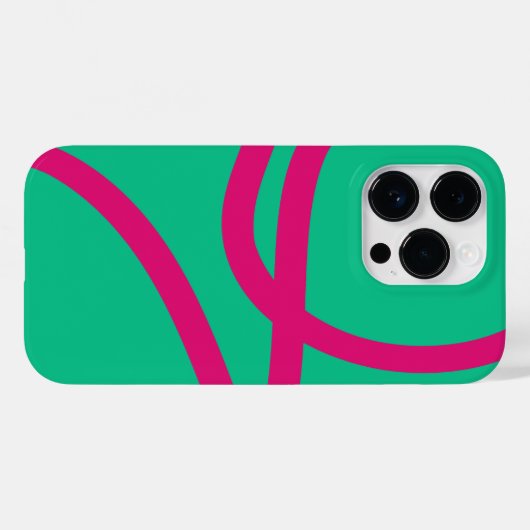 Phone Case – Pink Lines on Green (Achterkant (horizontaal))