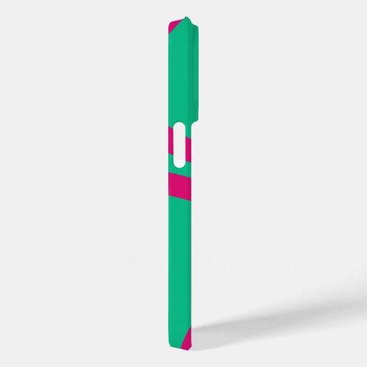 Phone Case – Pink Lines on Green (Achterkant / Rechts)