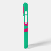 Phone Case – Pink Lines on Green (Achterkant / Links)