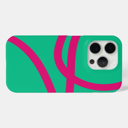 Phone Case – Pink Lines on Green (Achterkant (horizontaal))
