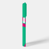 Phone Case – Pink Lines on Green (Achterkant / Rechts)