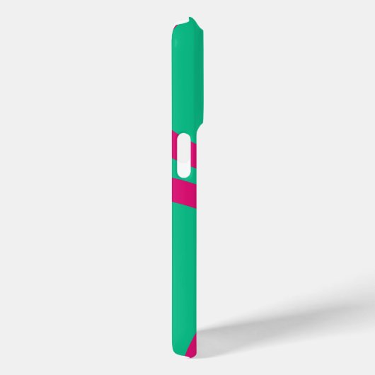Phone Case – Pink Lines on Green (Achterkant / Rechts)