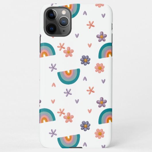 Phone Case – Rainbow and Flowers Cute Design iPhone Hoesje (Achterkant)
