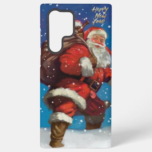 Phone Case Santa Clause happy new year Samsung Galaxy Hoesje (Achterkant)
