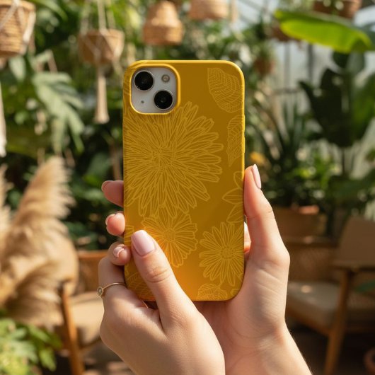 Phone case with daisy design, Floral phone case