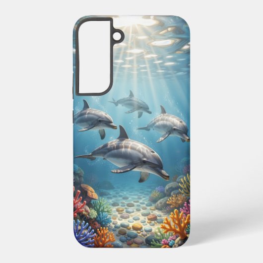 Phone Case with dolphins. Samsung Galaxy Hoesje (Achterkant)