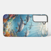 Phone Case with dolphins. Samsung Galaxy Hoesje (Achterkant horizontaal)