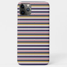 Phone case with zigzag and striped pattern