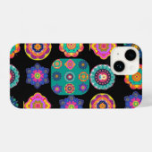 Phone Case zwart en kleurrijk authentiek ontwerp iPhone Hoesje (Achterkant horizontaal)