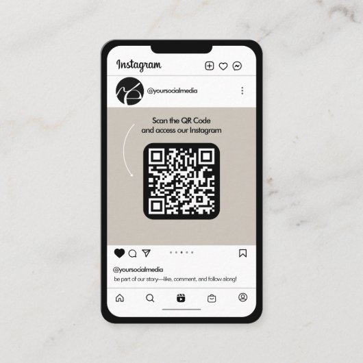 Phone Instagram Business Card Visitekaartje (Voorkant)