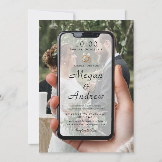 Phone Lock Screen Wedding Invitation (Voorkant)