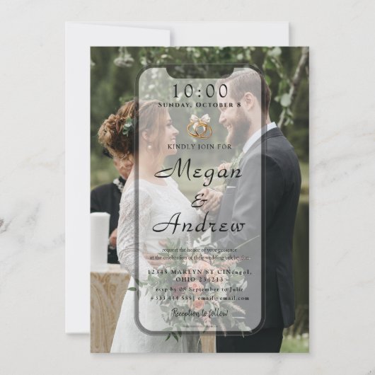 Phone Lock Screen Wedding Invitation (Voorkant)