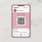 Phone Pink Instagram Business Card Visitekaartje (Voorkant)