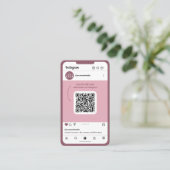 Phone Pink Instagram Business Card Visitekaartje (Staand voorkant)