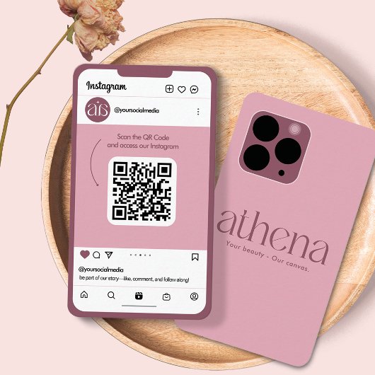 Phone Pink Instagram Business Card Visitekaartje