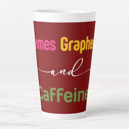 Phonemes Graphemes en Cafeïne Grappig Lezen Terug Latte Mok (Voorkant)