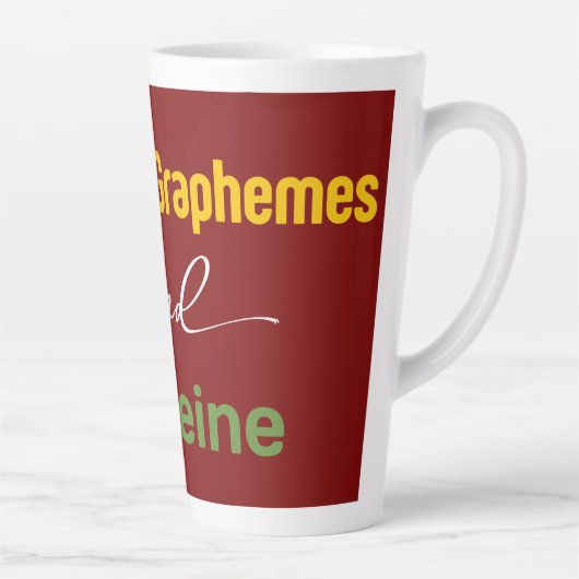 Phonemes Graphemes en Cafeïne Grappig Lezen Terug Latte Mok (Rechts)