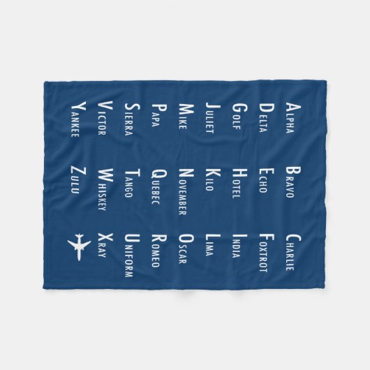Phonetic Alphabet Aviation Fleece Blanket (Voorkant (Horizontaal))