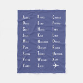 Phonetic Alphabet Aviation Paars Fleece Blanket (Voorkant)