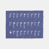 Phonetic Alphabet Aviation Paars Fleece Blanket Deken (Voorkant (Horizontaal))