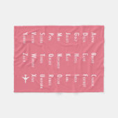 Phonetic Alphabet Aviation Pink Fleece Blanket Deken (Voorkant (Horizontaal))