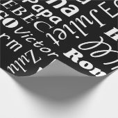 Phonetic Alphabet Black and White Pattern Cadeaupapier (Hoek)