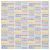 Phonetic Alphabet Fabric Stof (Swatch)
