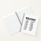 Phonetic Alphabet for the Military – College Ruled Notitieboek (Binnen)
