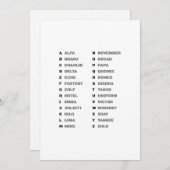 Phonetic Alphabet for the Military Feestdagenkaart (Voorkant / Achterkant)