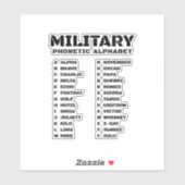 Phonetic Alphabet for the Military Sticker (Vel)