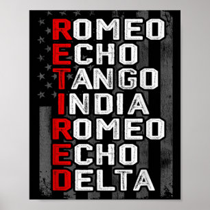Phonetic Alphabet Gepensioneerd Veteraan Amerikaan Poster