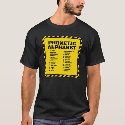 Phonetic Alphabet – Industrial Safety Edition T-shirt (Voorkant)