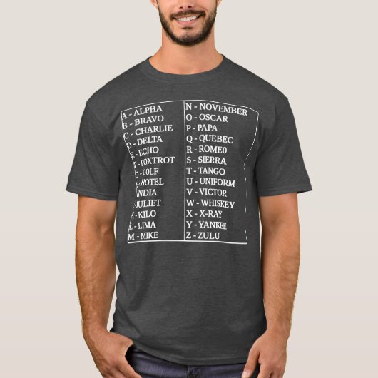 Phonetic Alphabet Language T-shirt (Voorkant)