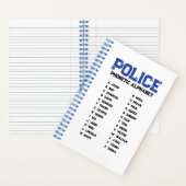 Phonetic Alphabet Police Spiral Notebook Blue Notitieboek (Binnen)