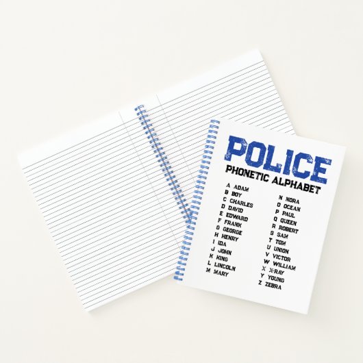 Phonetic Alphabet Police – Spiral Notebook Notitieboek (Binnen)