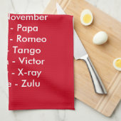 Phonetic Alphabet Red Sailboat Theedoek (Quarter Fold)