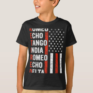 Phonetic Alphabet Remoe Veteran Retirement Army T-shirt