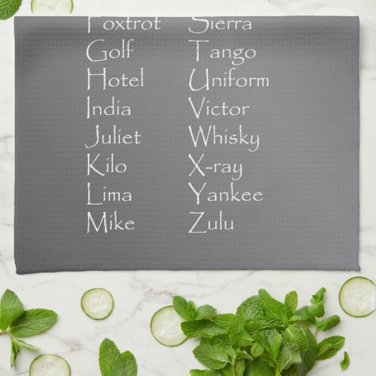 Phonetic Alphabet Teacher Cadet Training Spelling Theedoek (Gevouwen)