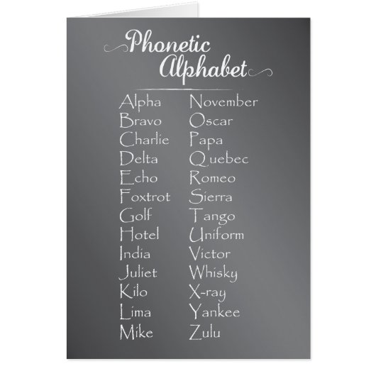 Phonetic Alphabet Trainee Cadet of Teacher Chalk (Voorkant)